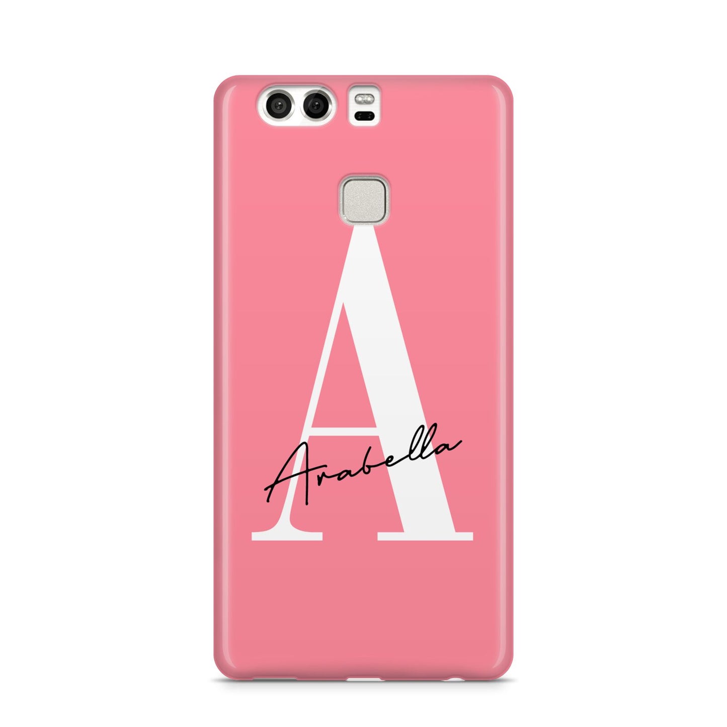 Personalised Pink White Initial Huawei P9 Case