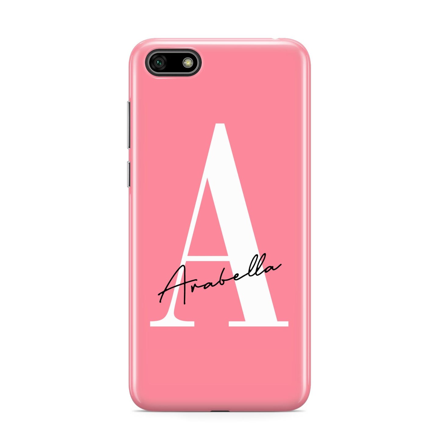 Personalised Pink White Initial Huawei Y5 Prime 2018 Phone Case