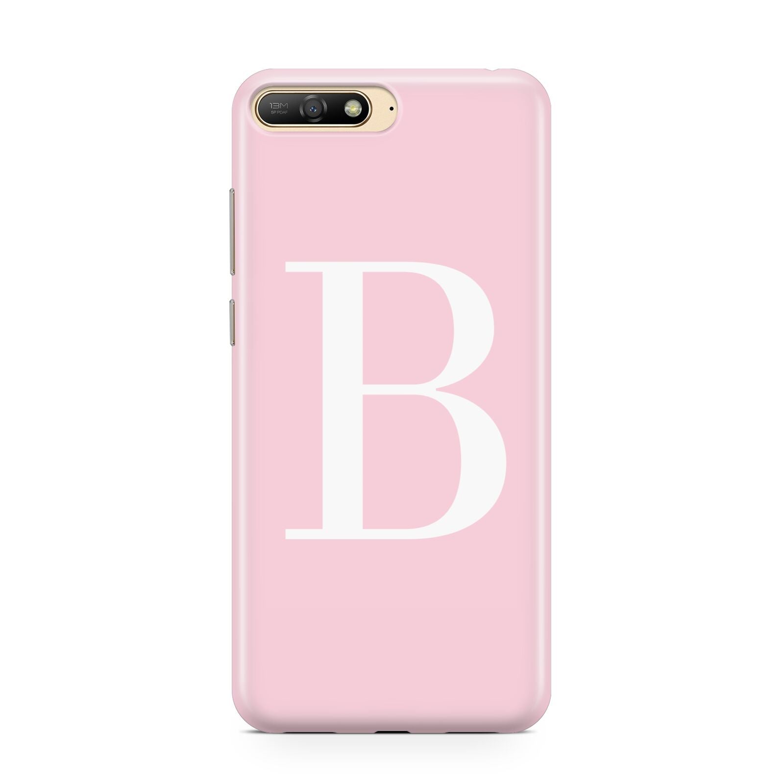 Personalised Pink White Initial Huawei Y6 2018