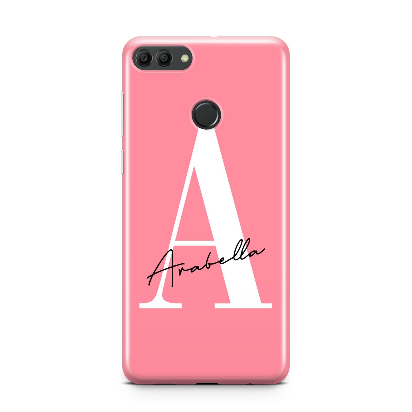 Personalised Pink White Initial Huawei Y9 2018