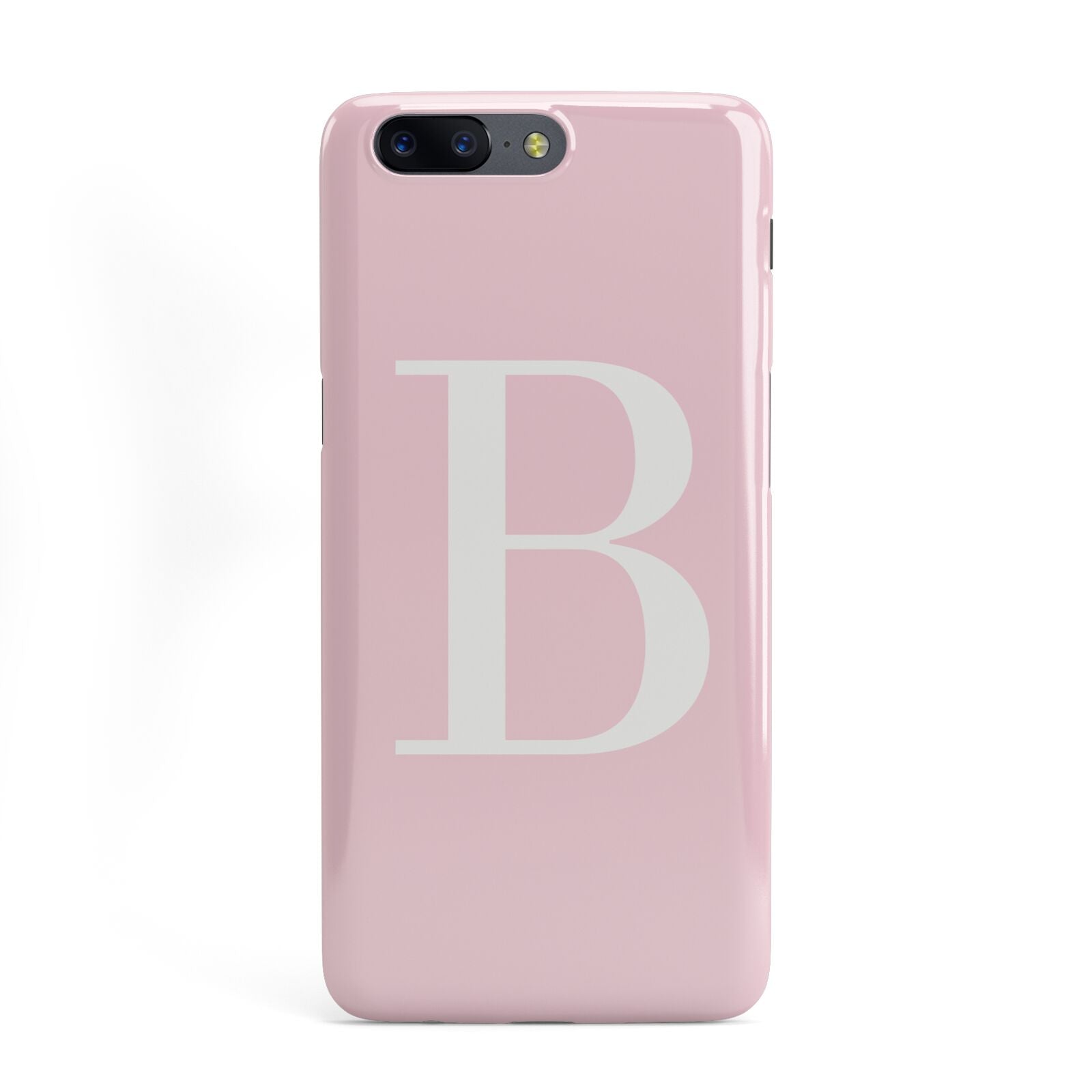 Personalised Pink White Initial OnePlus Case