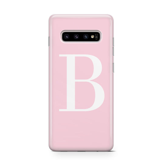 Personalised Pink White Initial Protective Samsung Galaxy Case