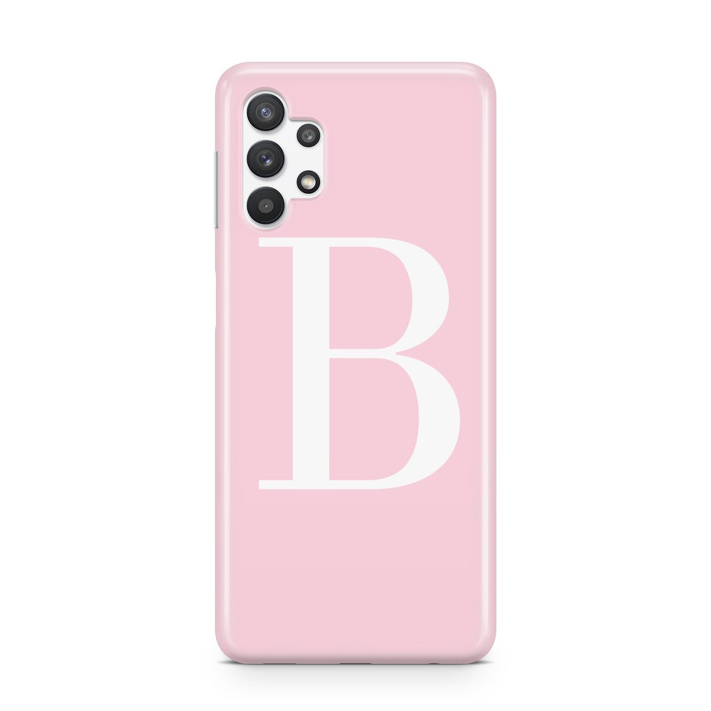 Personalised Pink White Initial Samsung A32 5G Case