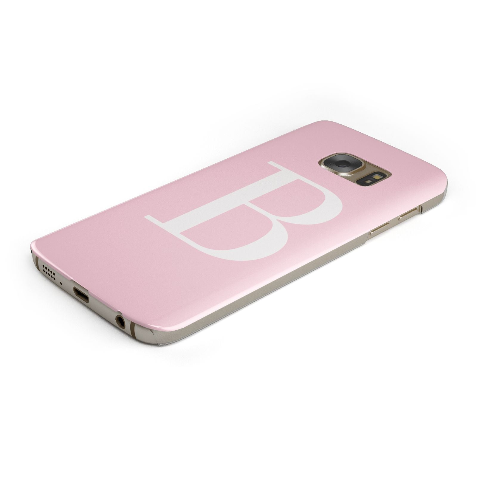 Personalised Pink White Initial Samsung Galaxy Case Bottom Cutout