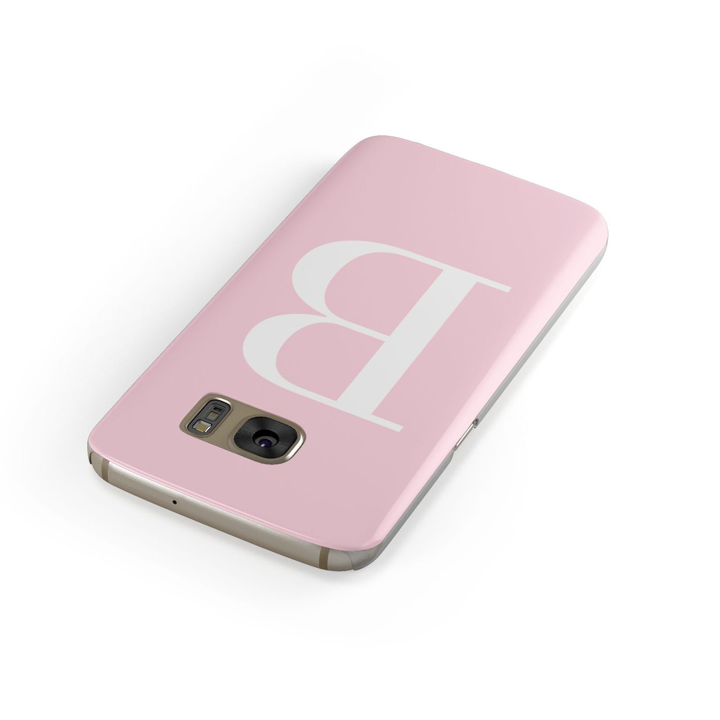 Personalised Pink White Initial Samsung Galaxy Case Front Close Up