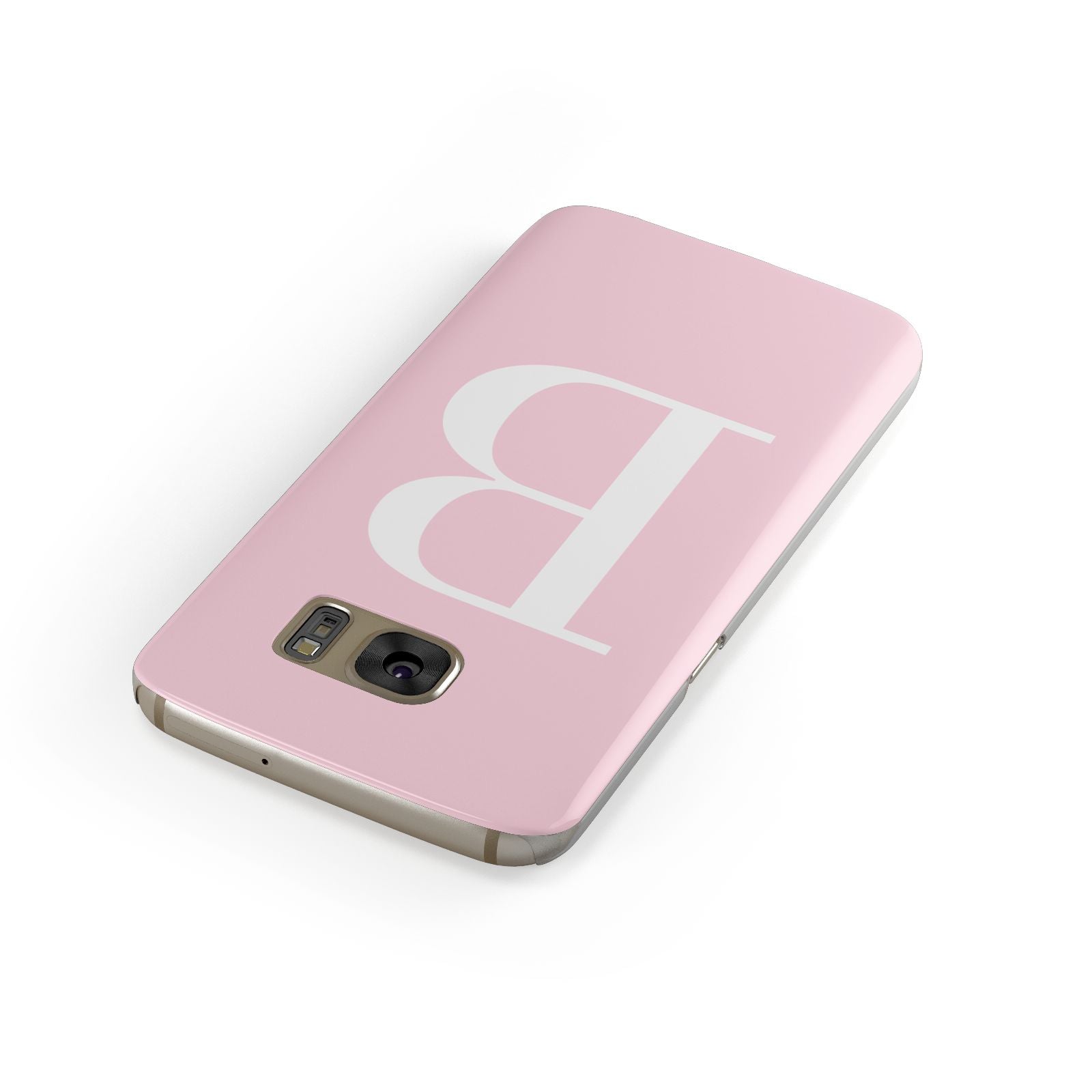 Personalised Pink White Initial Samsung Galaxy Case Front Close Up