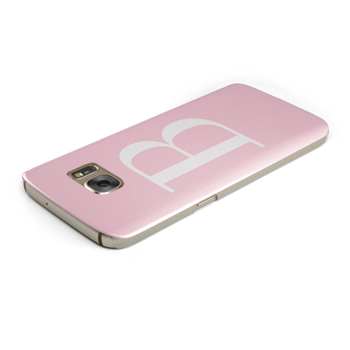 Personalised Pink White Initial Samsung Galaxy Case Top Cutout