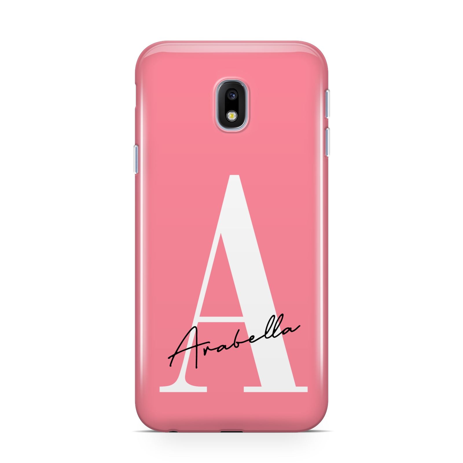 Personalised Pink White Initial Samsung Galaxy J3 2017 Case