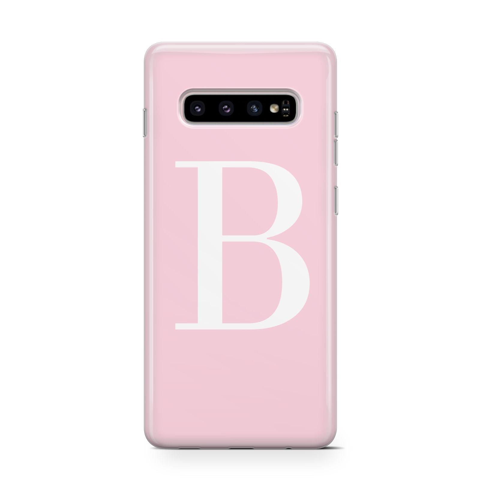 Personalised Pink White Initial Samsung Galaxy S10 Case