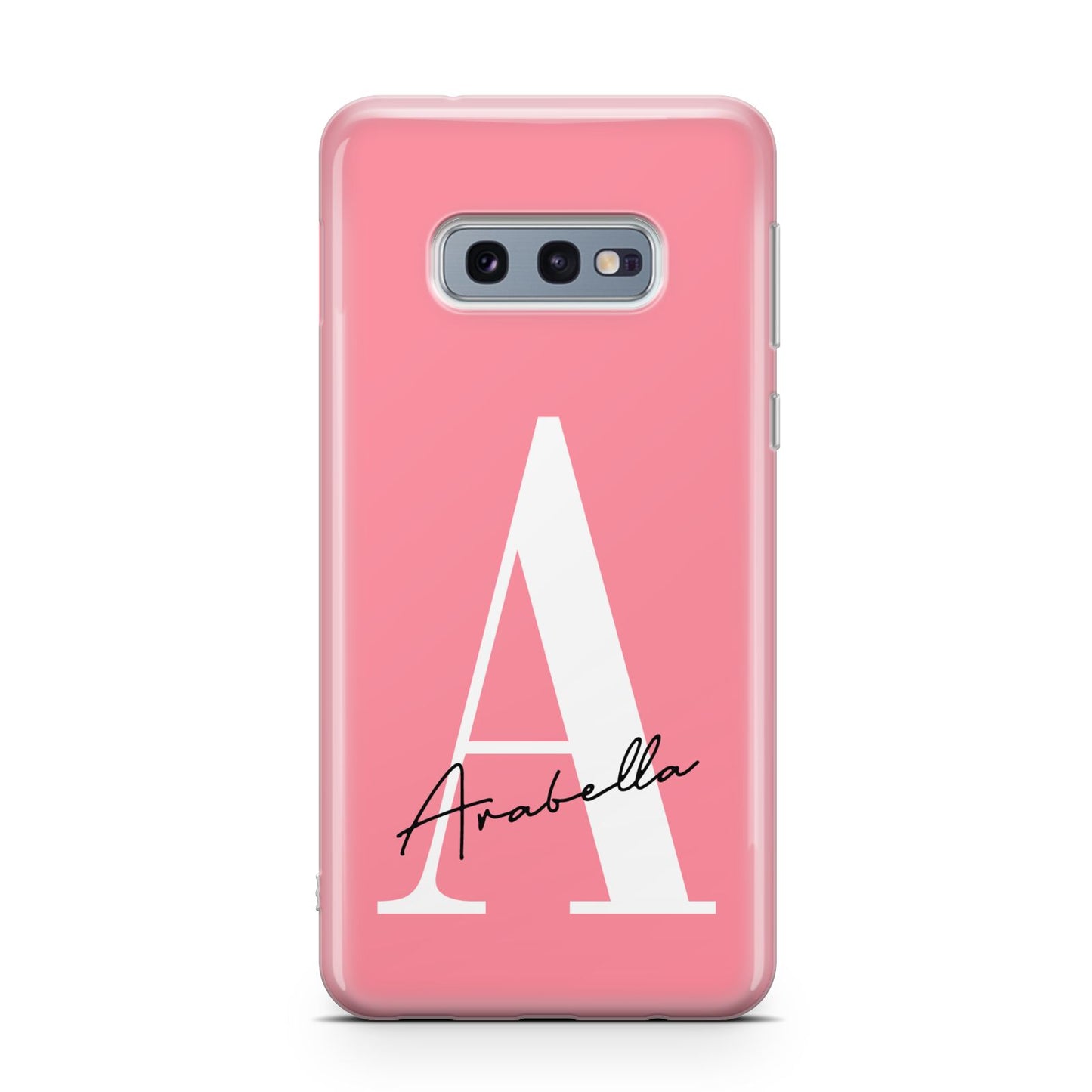 Personalised Pink White Initial Samsung Galaxy S10E Case