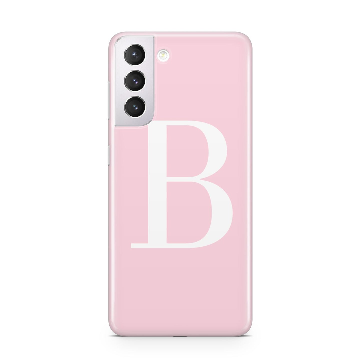 Personalised Pink White Initial Samsung S21 Case