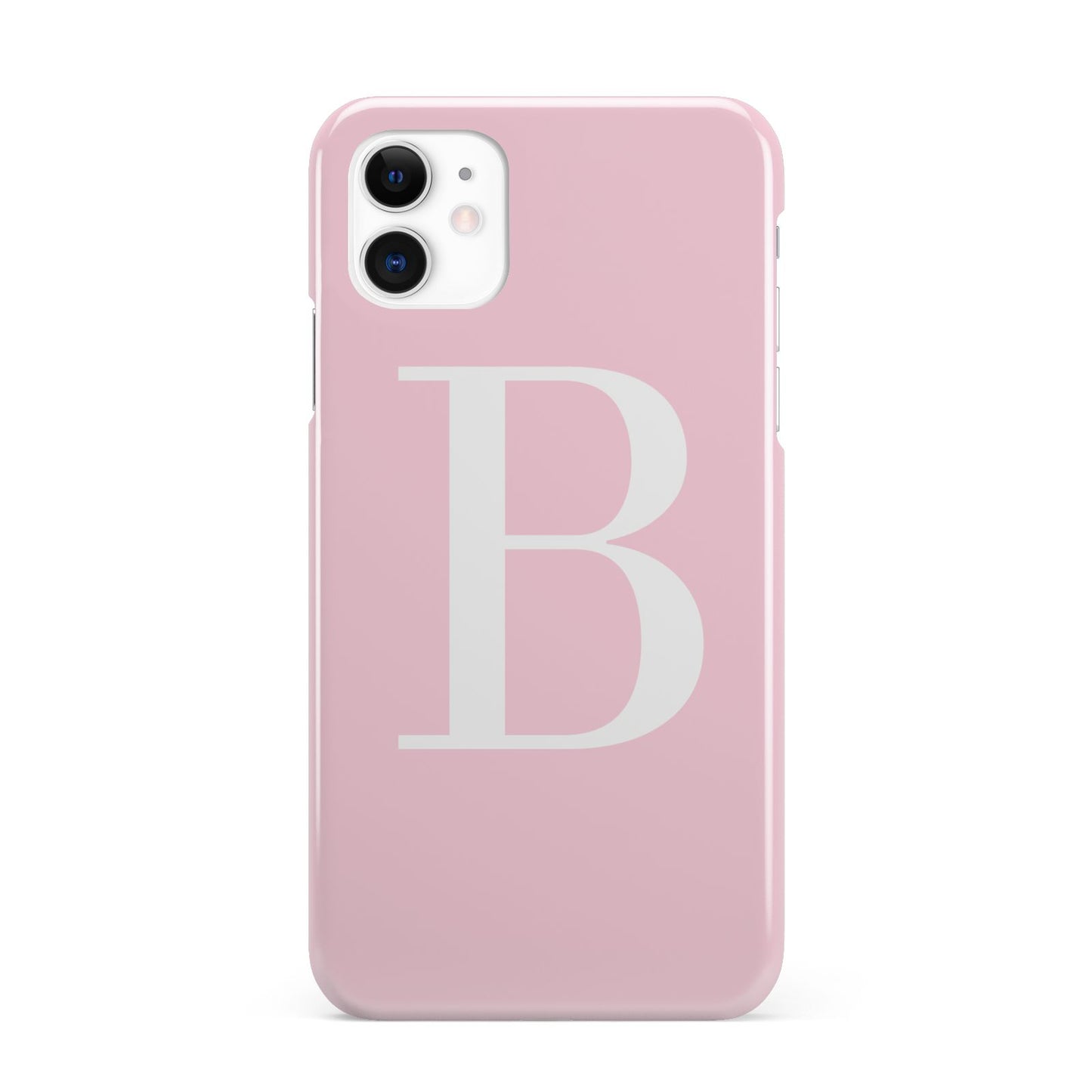 Personalised Pink White Initial iPhone 11 3D Snap Case