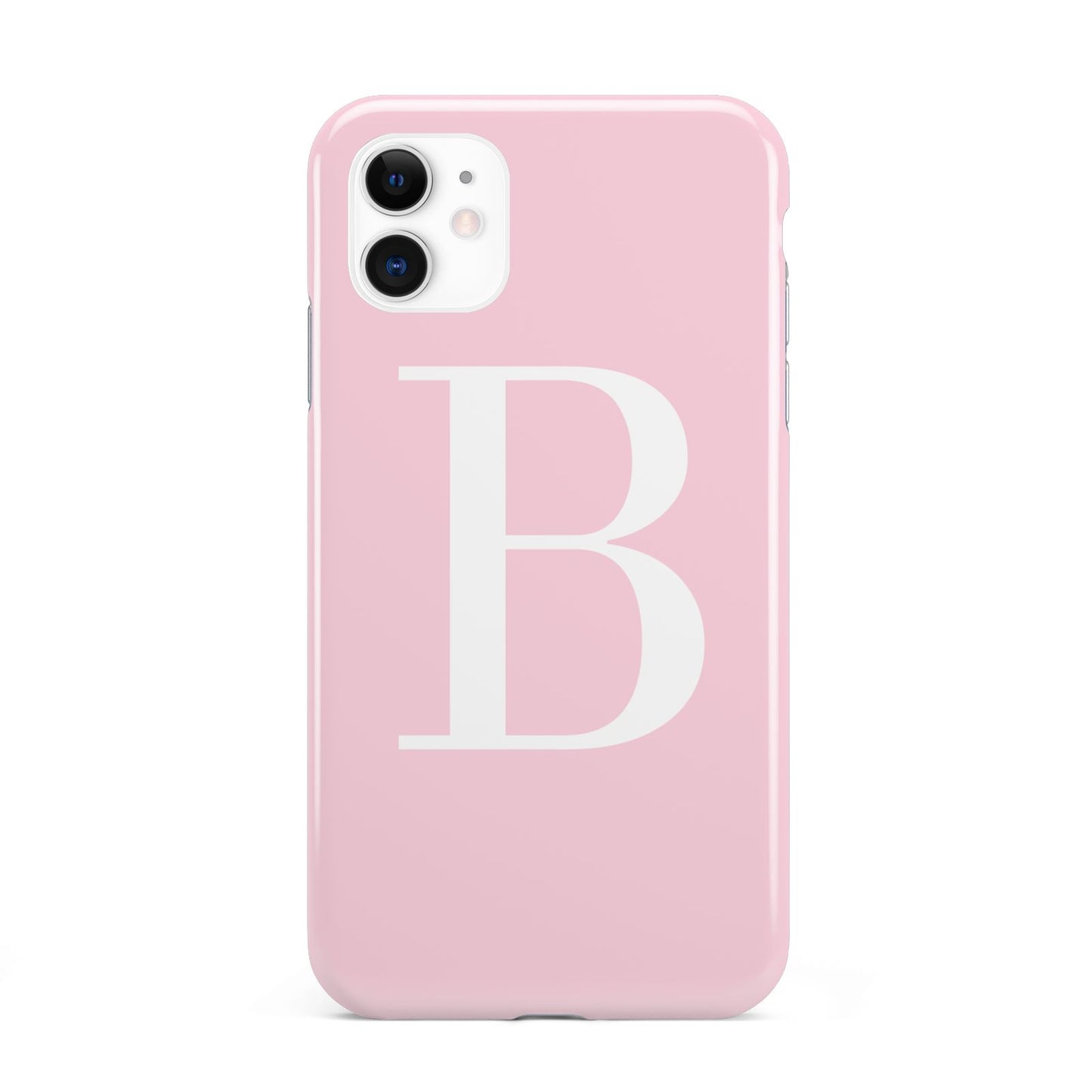 Personalised Pink White Initial iPhone 11 3D Tough Case