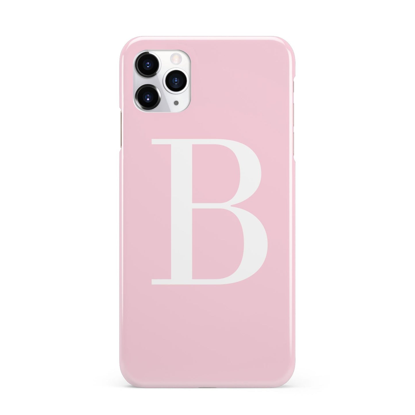 Personalised Pink White Initial iPhone 11 Pro Max 3D Snap Case