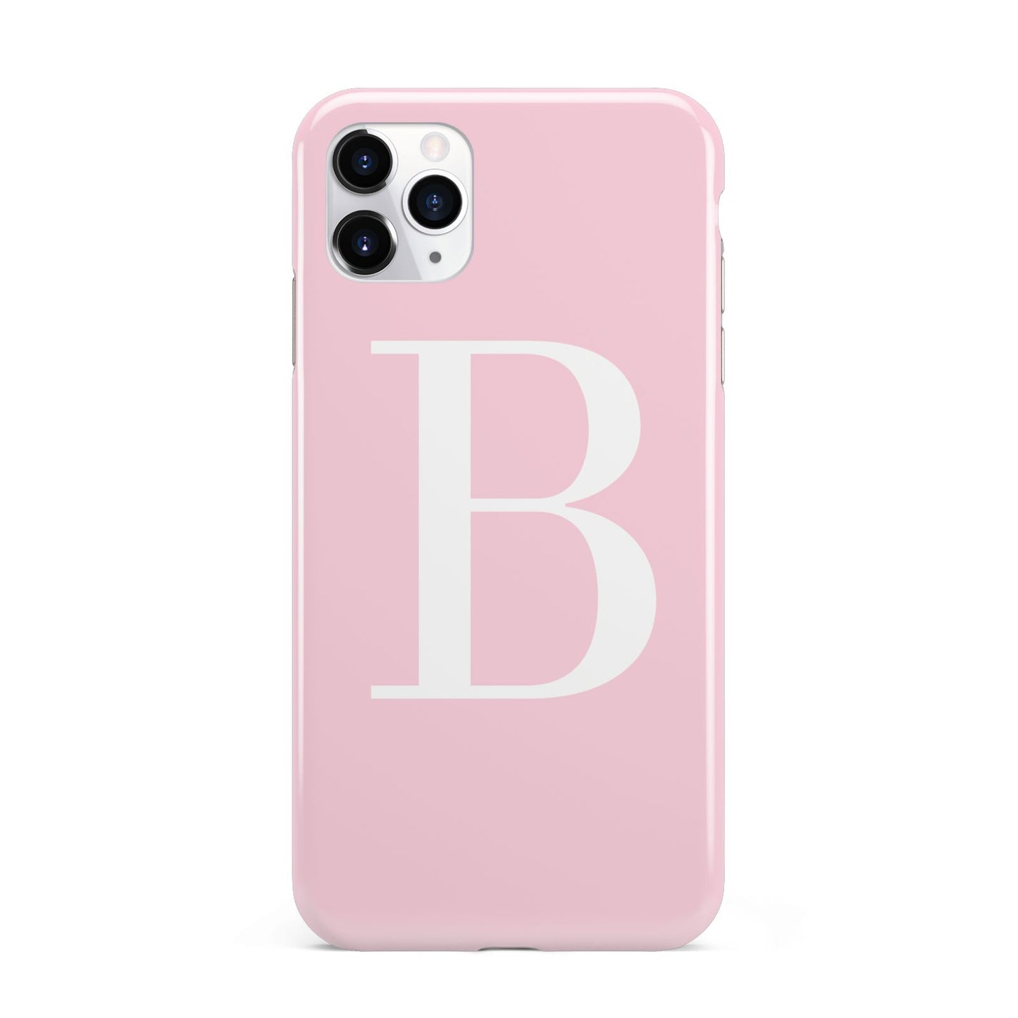 Personalised Pink White Initial iPhone 11 Pro Max 3D Tough Case