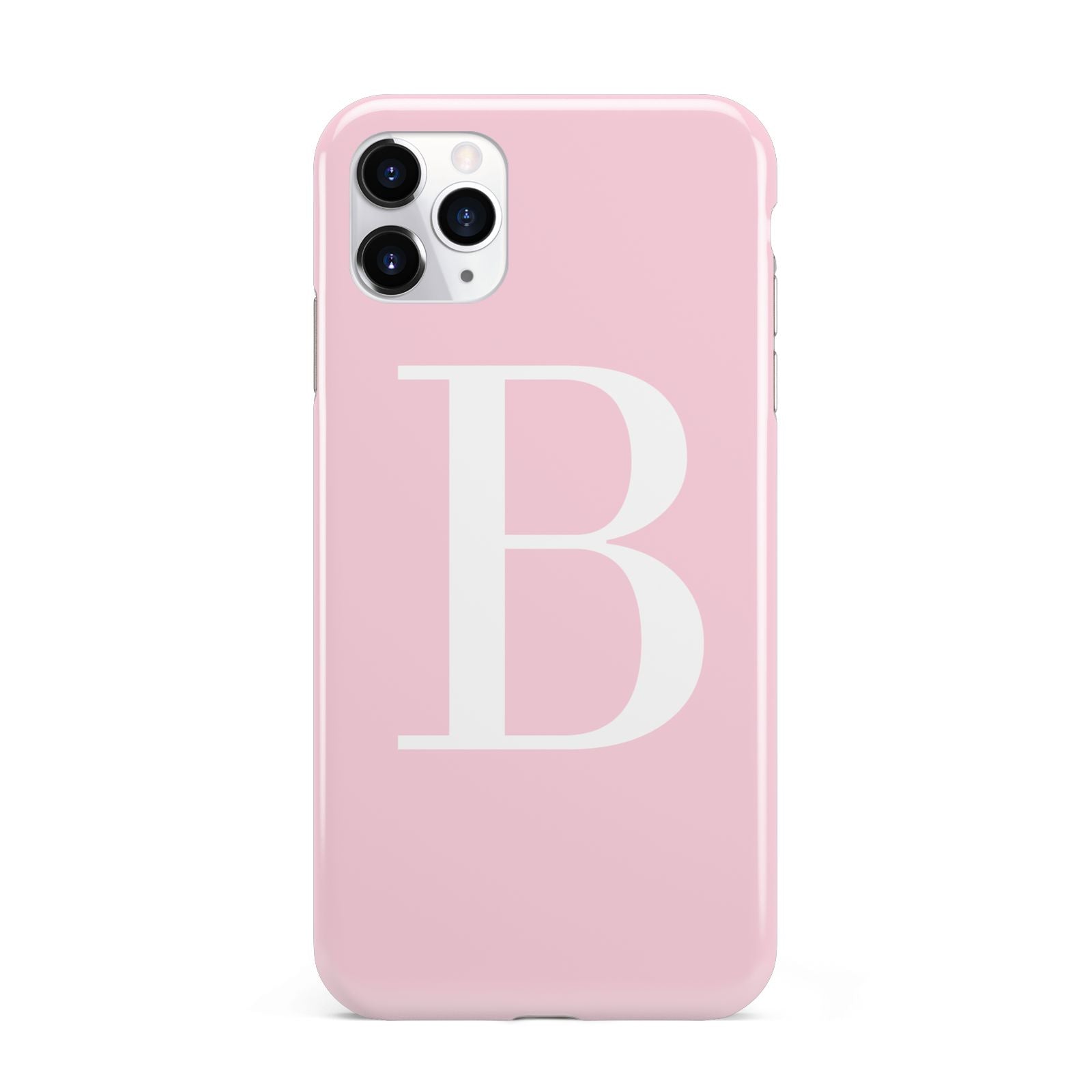 Personalised Pink White Initial iPhone 11 Pro Max 3D Tough Case