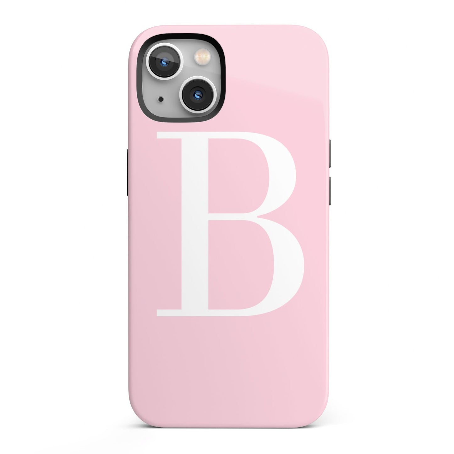 Personalised Pink White Initial iPhone 13 Full Wrap 3D Tough Case