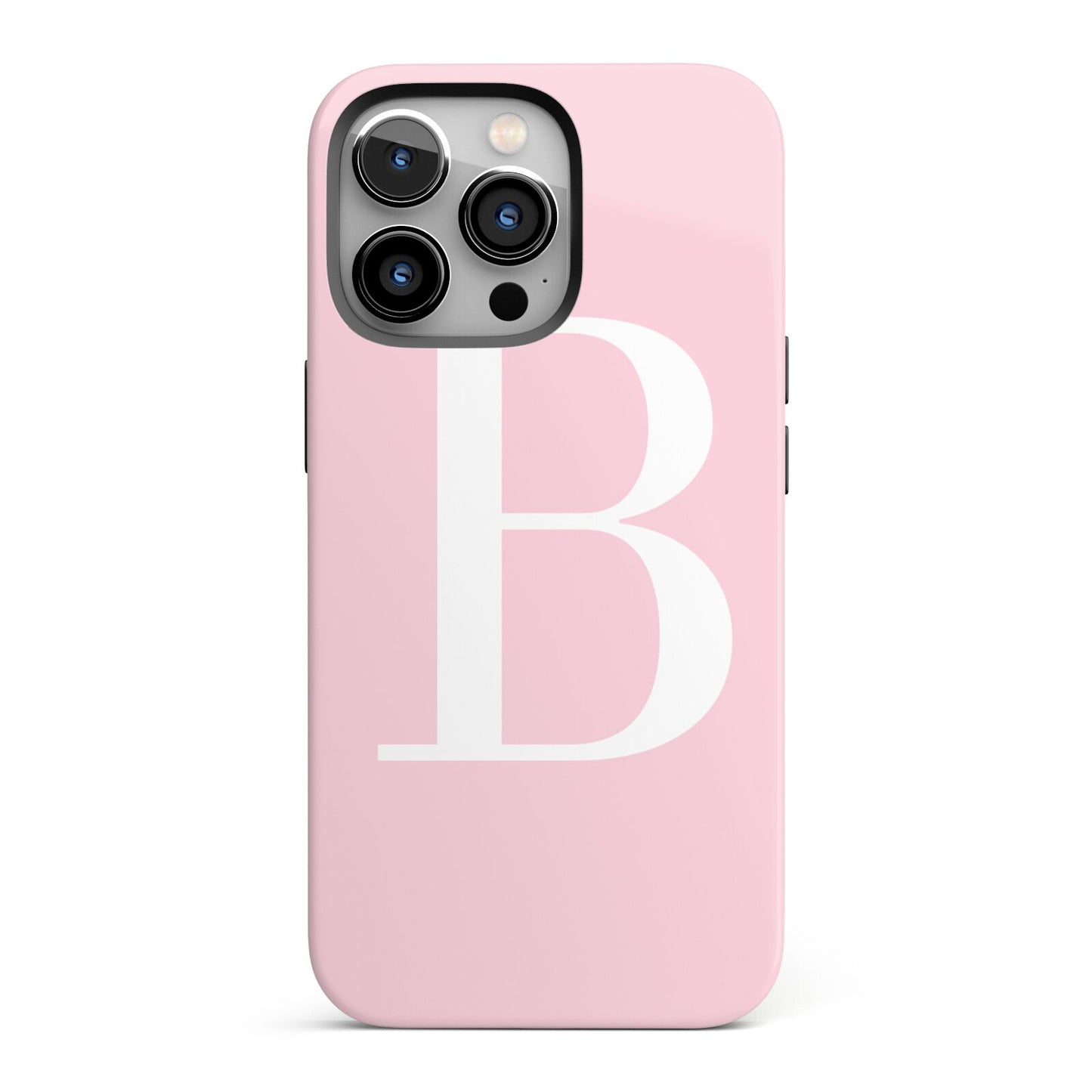 Personalised Pink White Initial iPhone 13 Pro Full Wrap 3D Tough Case