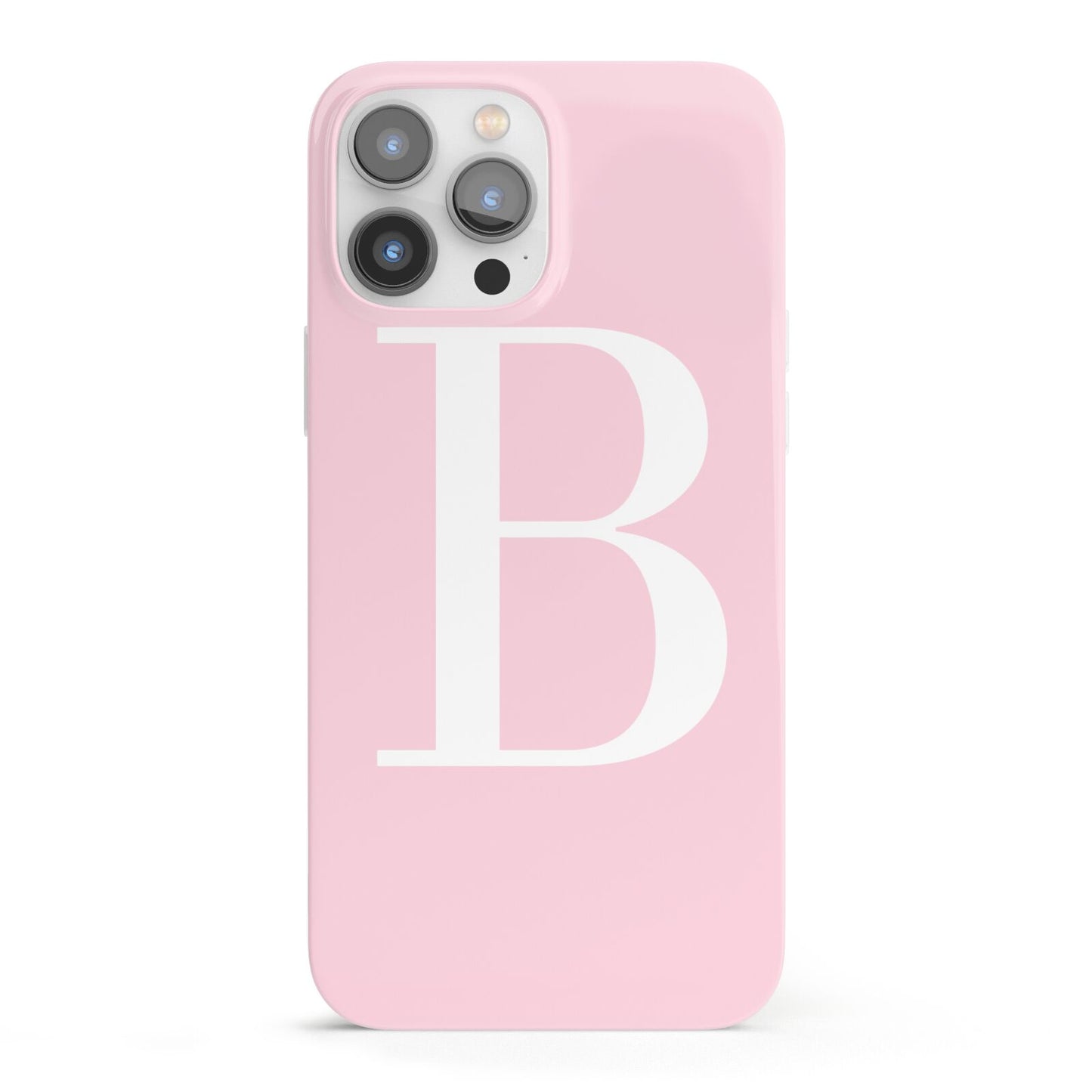 Personalised Pink White Initial iPhone 13 Pro Max Full Wrap 3D Snap Case