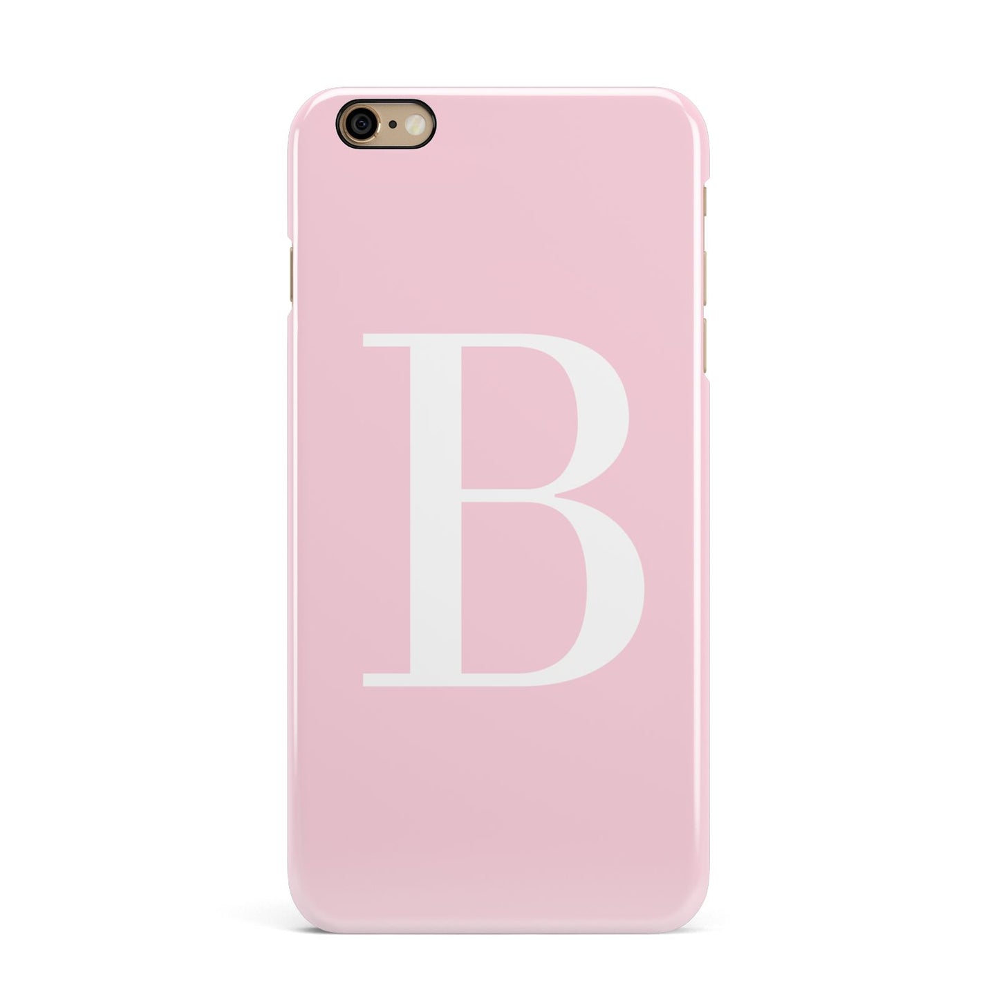 Personalised Pink White Initial iPhone 6 Plus 3D Snap Case on Gold Phone