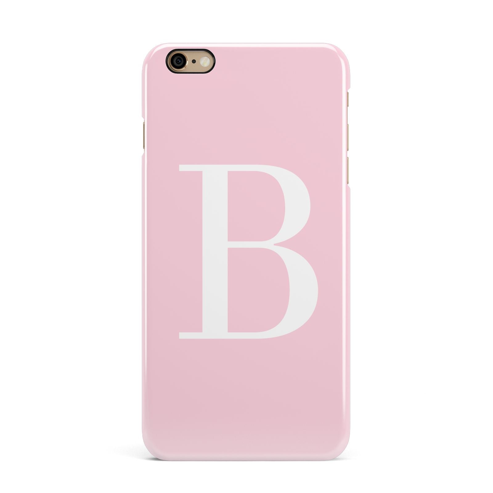 Personalised Pink White Initial iPhone 6 Plus 3D Snap Case on Gold Phone