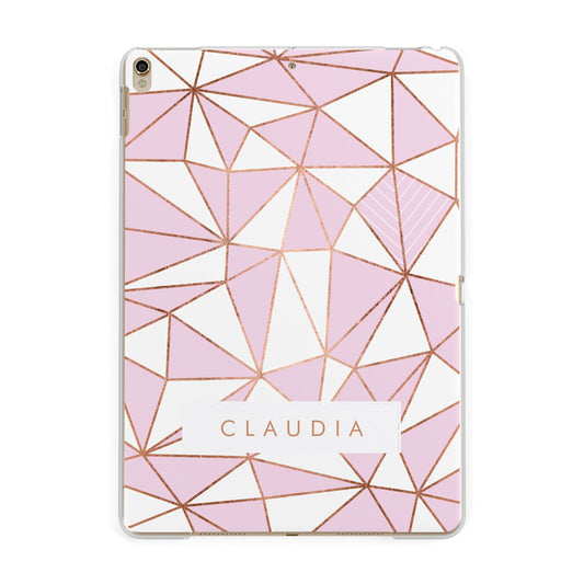 Personalised Pink White Rose Gold Name Apple iPad Gold Case