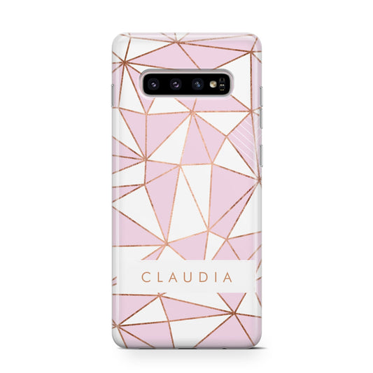 Personalised Pink White Rose Gold Name Protective Samsung Galaxy Case