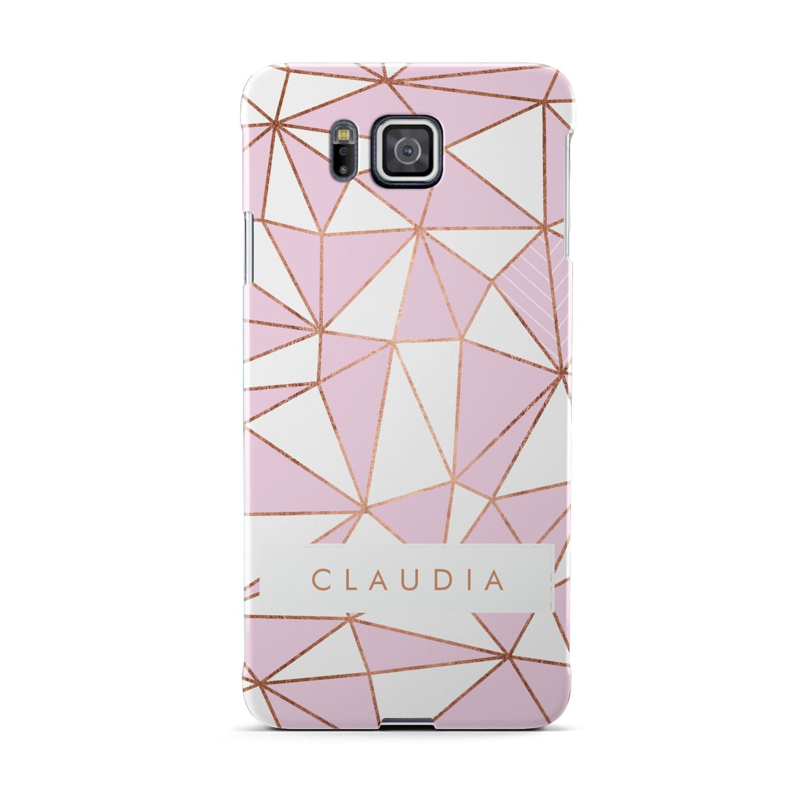 Personalised Pink White Rose Gold Name Samsung Galaxy Alpha Case