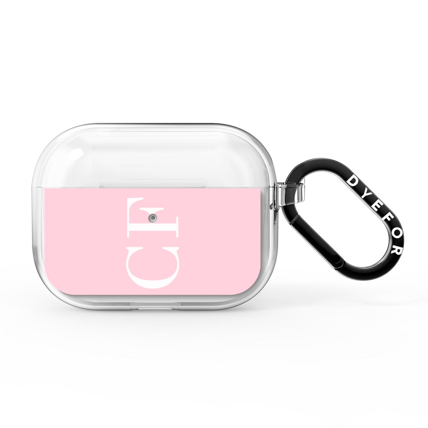 Personalised Pink White Side Initials AirPods Pro Clear Case