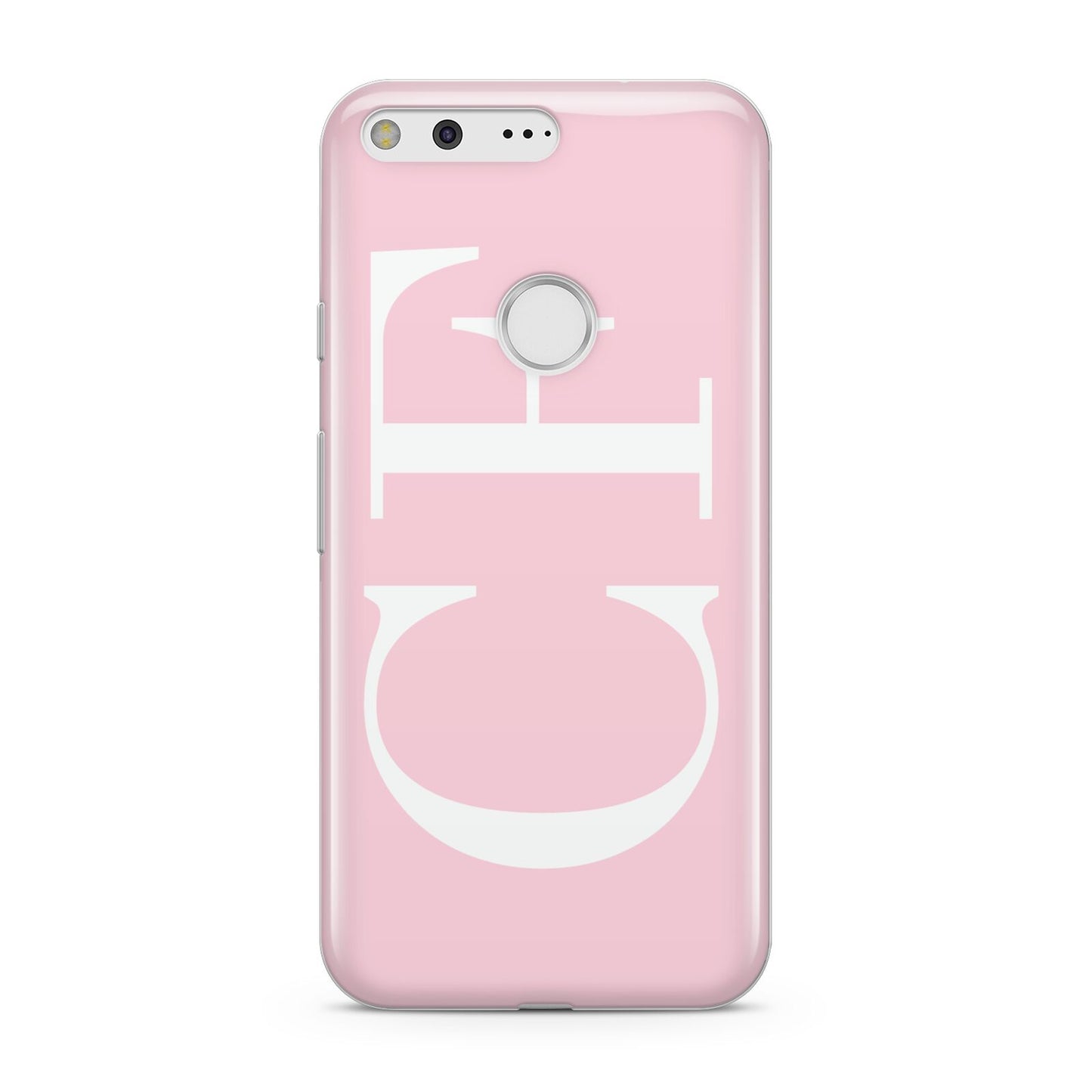 Personalised Pink White Side Initials Google Pixel Case