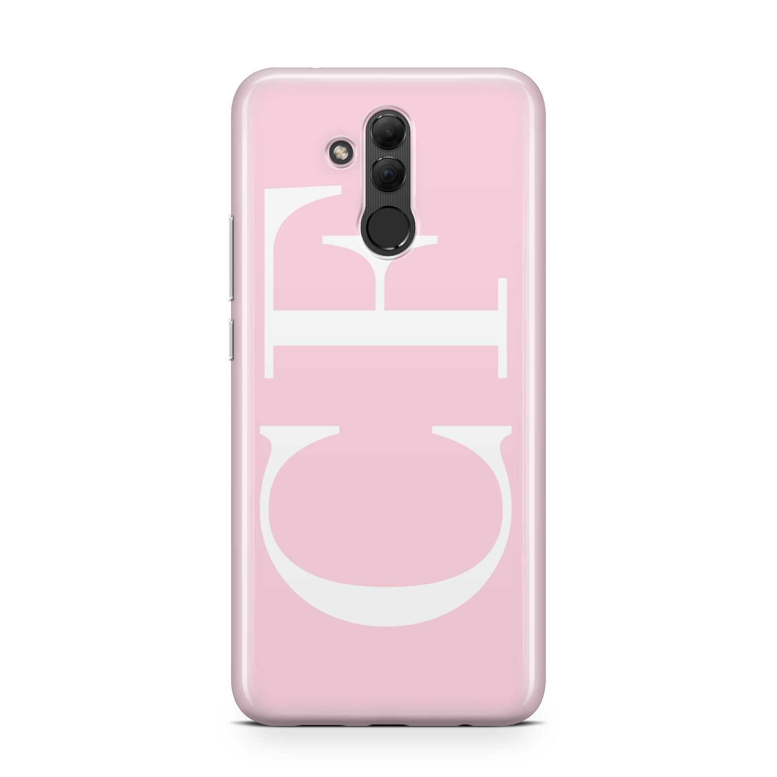 Personalised Pink White Side Initials Huawei Mate 20 Lite