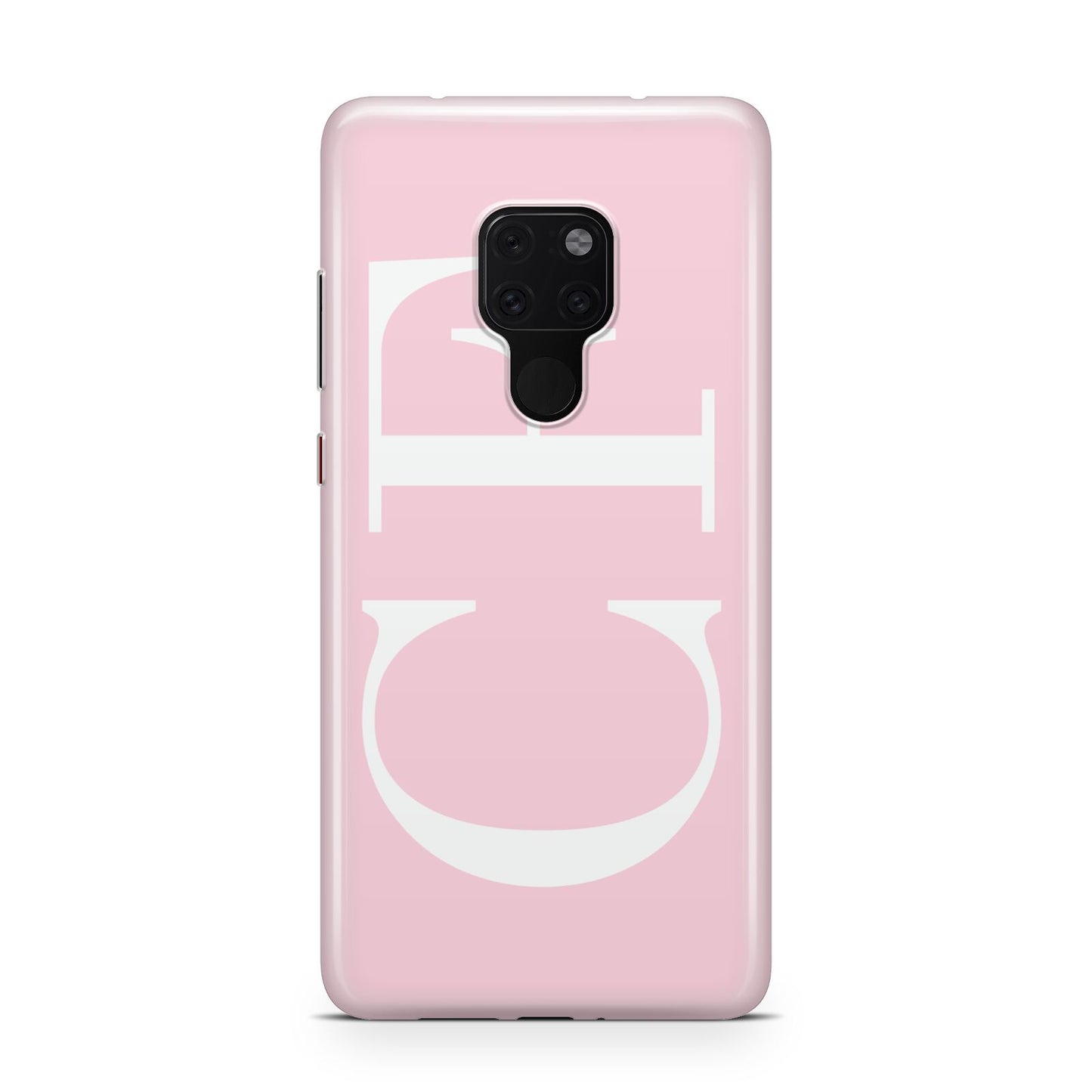 Personalised Pink White Side Initials Huawei Mate 20 Phone Case