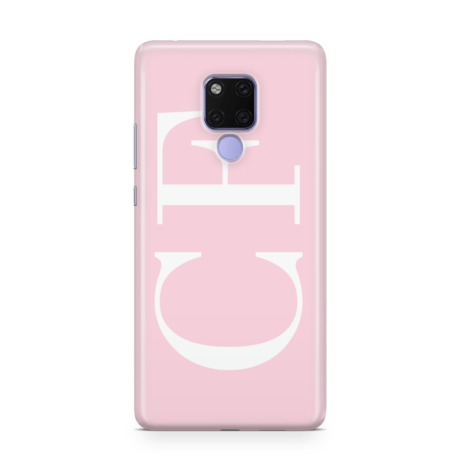 Personalised Pink White Side Initials Huawei Mate 20X Phone Case
