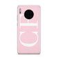 Personalised Pink White Side Initials Huawei Mate 30