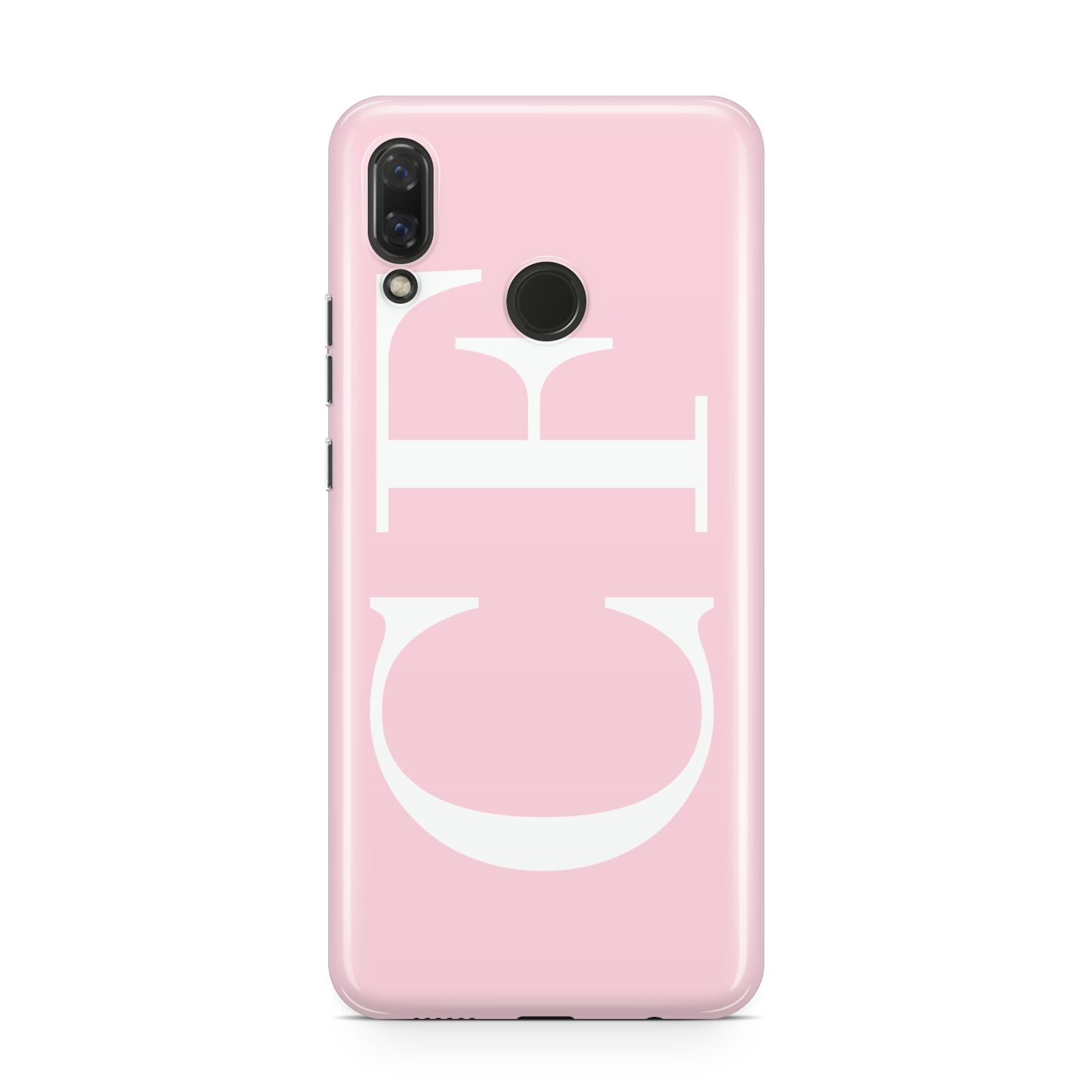 Personalised Pink White Side Initials Huawei Nova 3 Phone Case