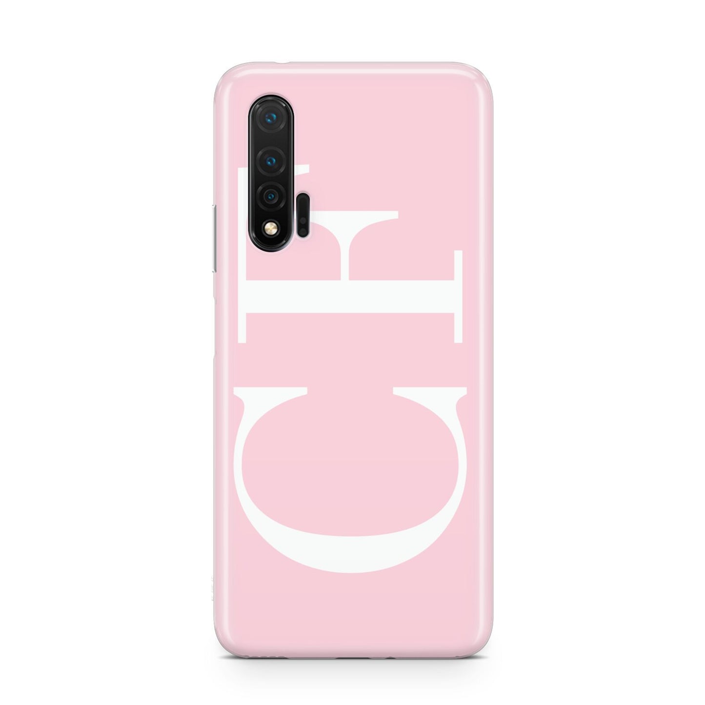 Personalised Pink White Side Initials Huawei Nova 6 Phone Case