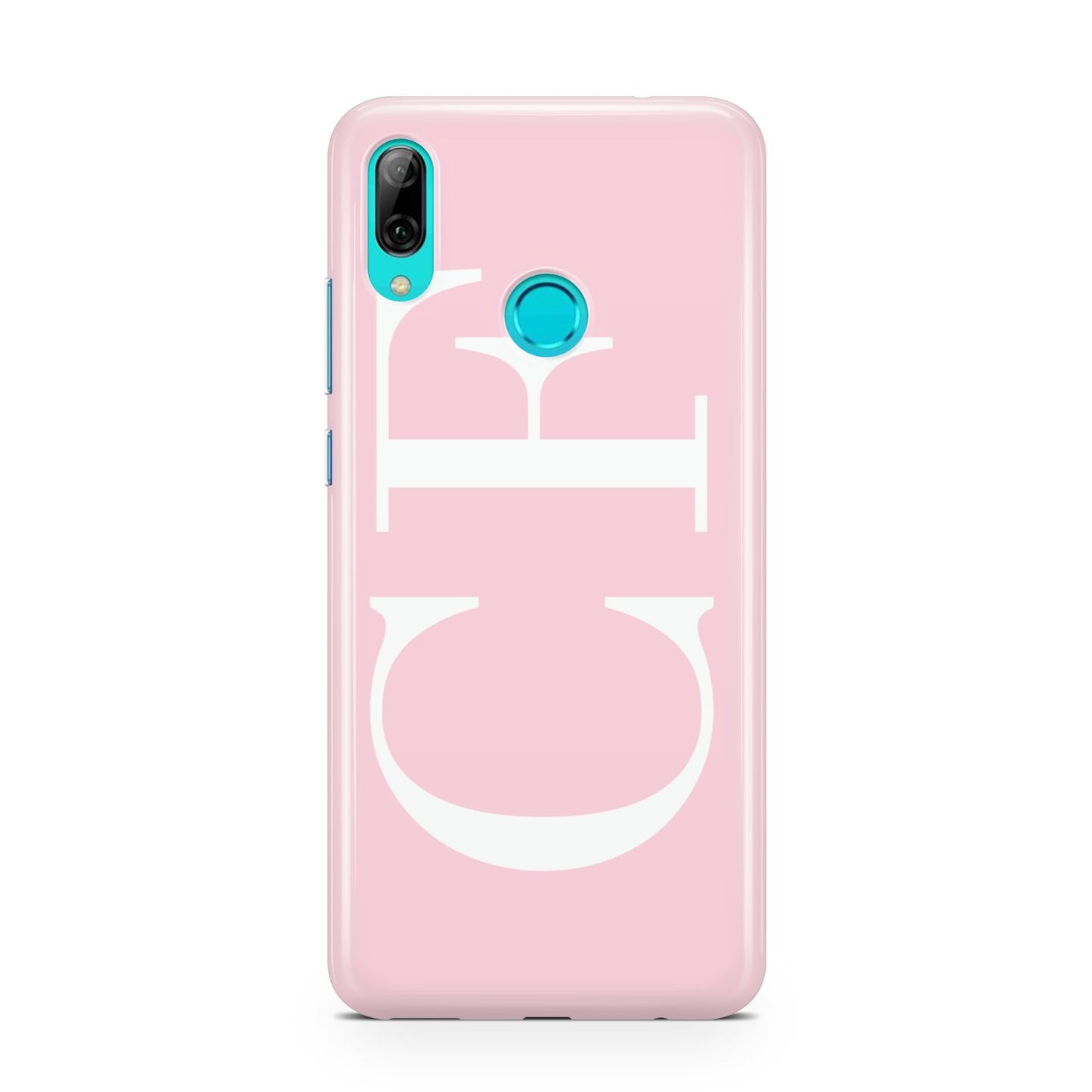 Personalised Pink White Side Initials Huawei P Smart 2019 Case