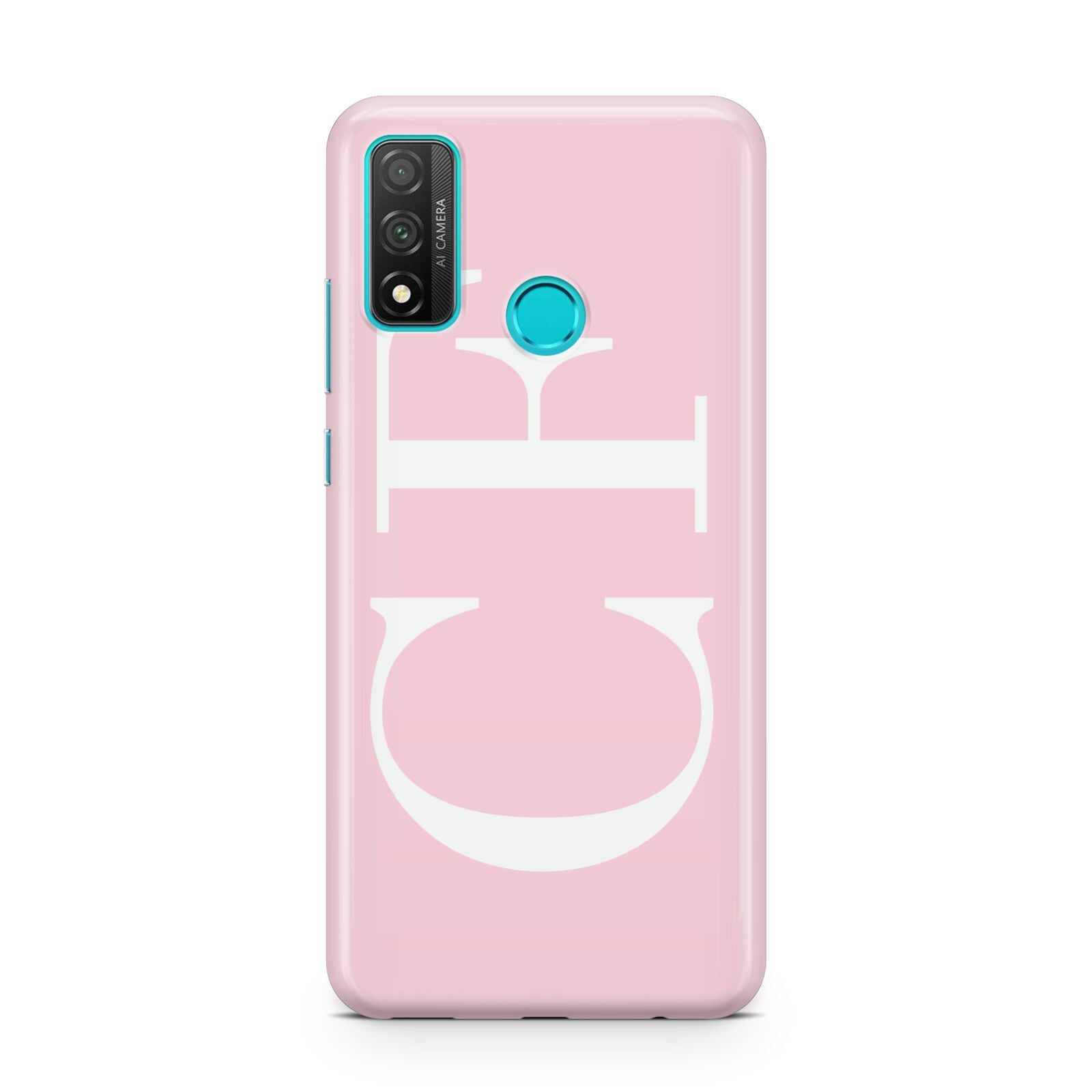 Personalised Pink White Side Initials Huawei P Smart 2020
