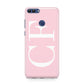Personalised Pink White Side Initials Huawei P Smart Case