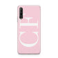 Personalised Pink White Side Initials Huawei P Smart Pro 2019