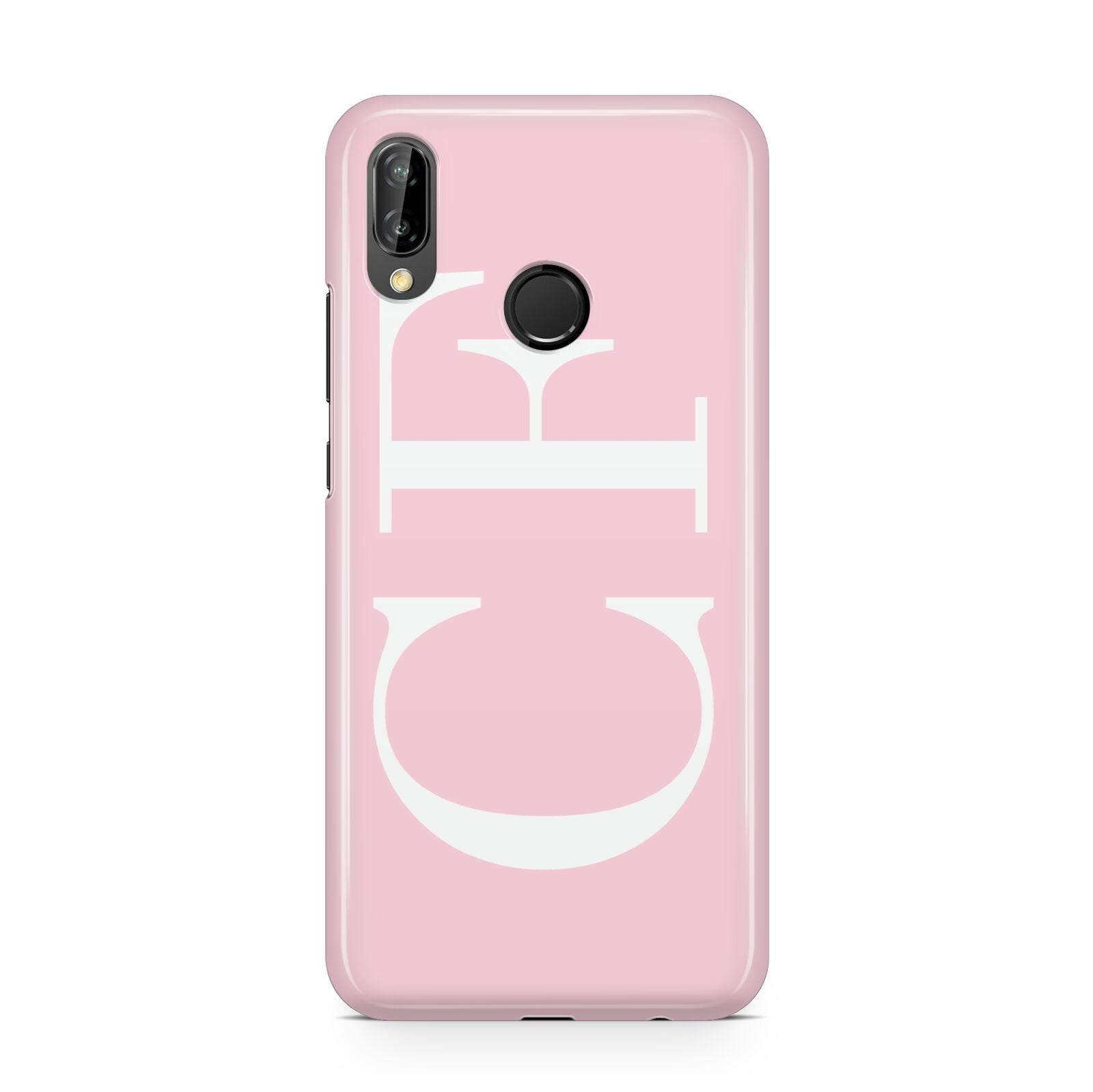 Personalised Pink White Side Initials Huawei P20 Lite Phone Case