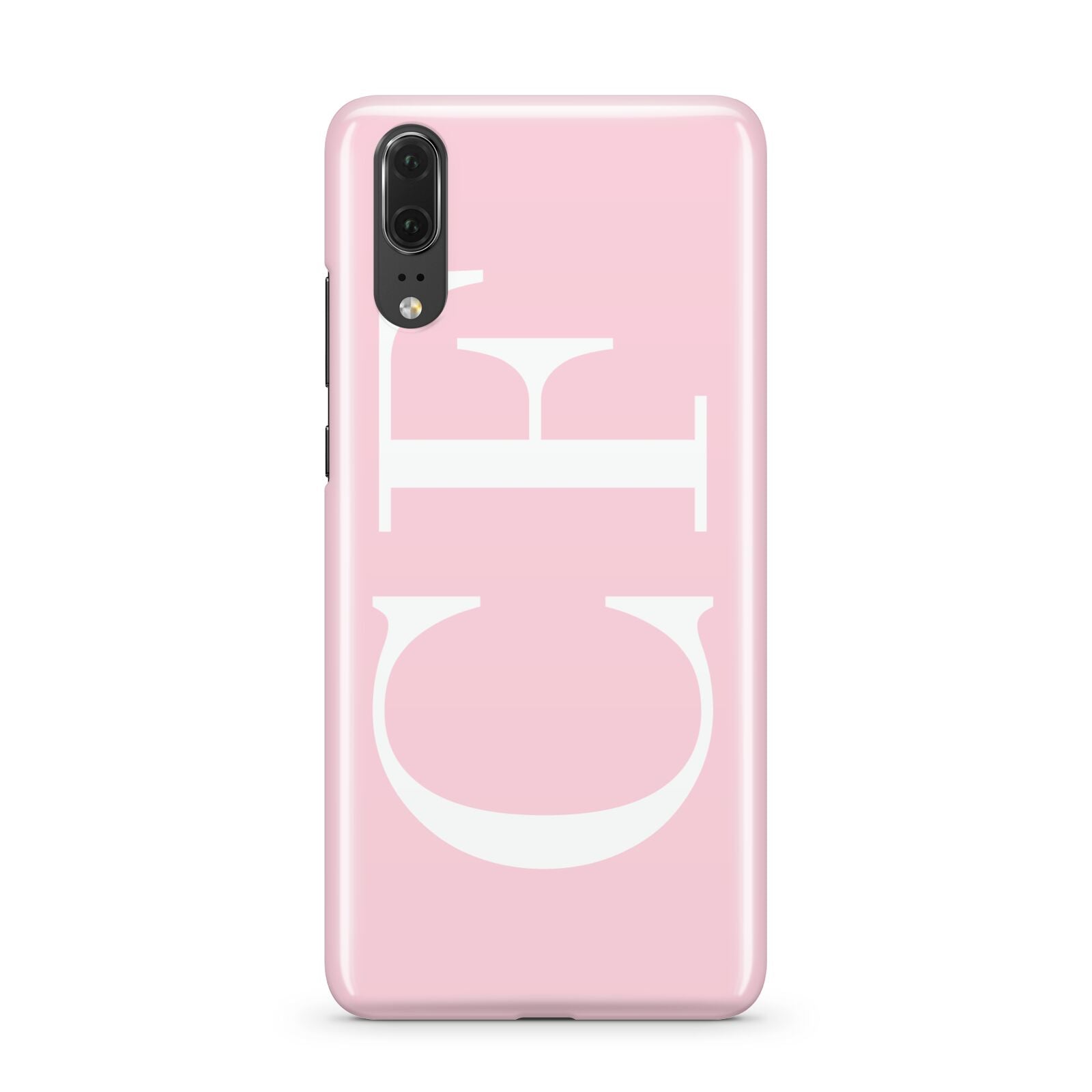 Personalised Pink White Side Initials Huawei P20 Phone Case
