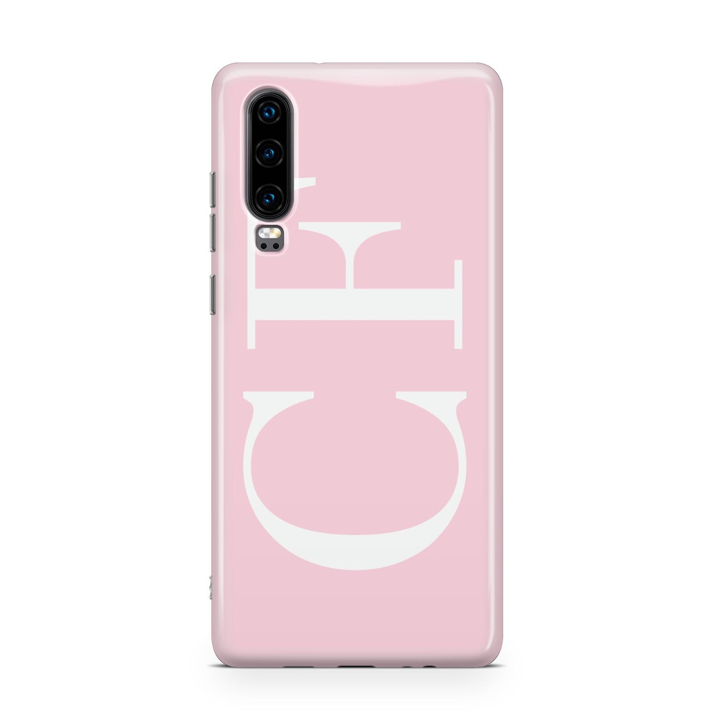 Personalised Pink White Side Initials Huawei P30 Phone Case
