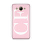 Personalised Pink White Side Initials Huawei Y3 2017