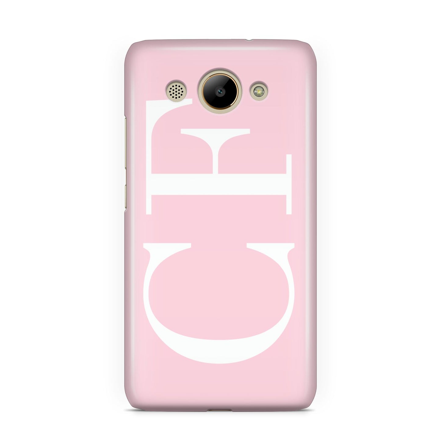 Personalised Pink White Side Initials Huawei Y3 2017