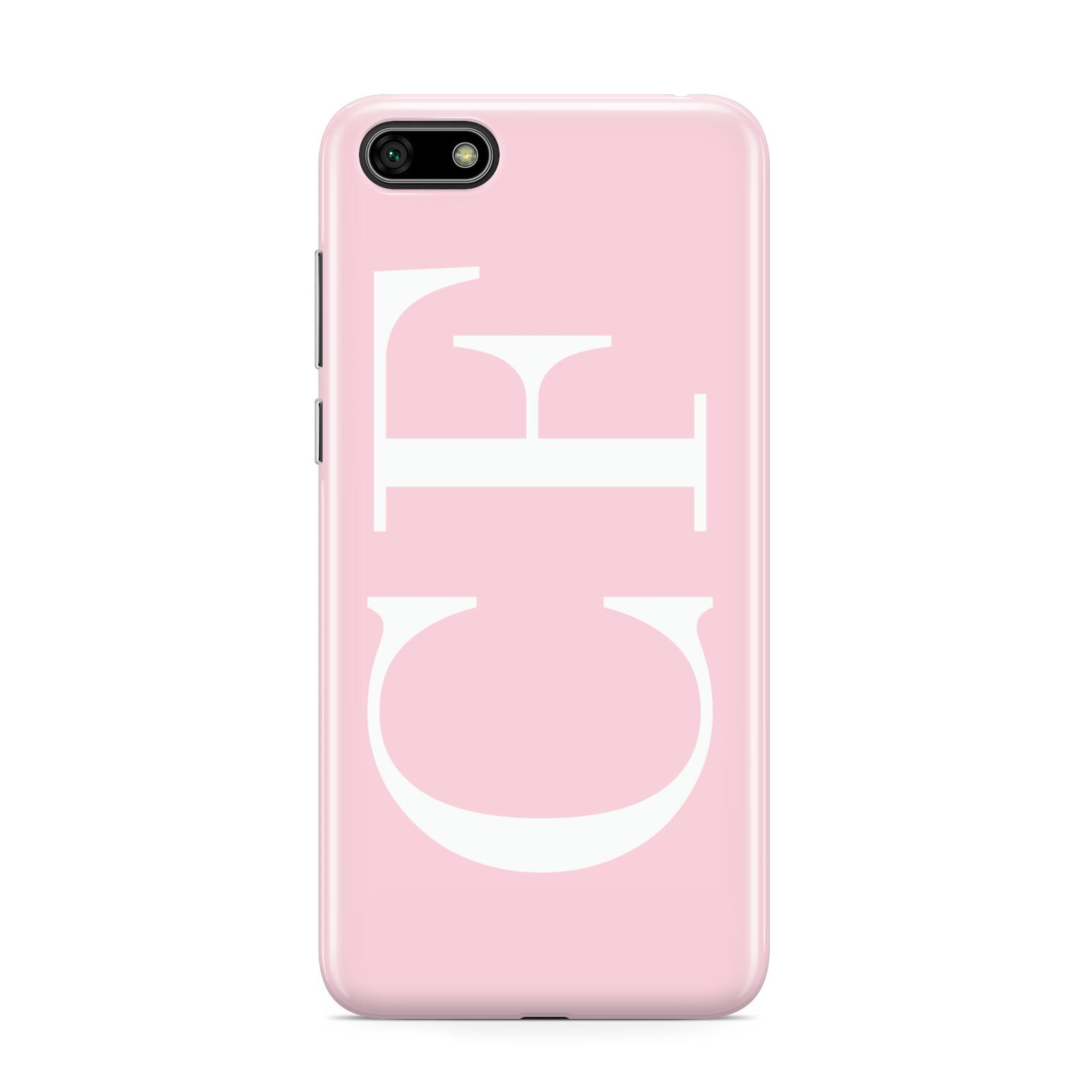 Personalised Pink White Side Initials Huawei Y5 Prime 2018 Phone Case