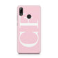 Personalised Pink White Side Initials Huawei Y7 2019
