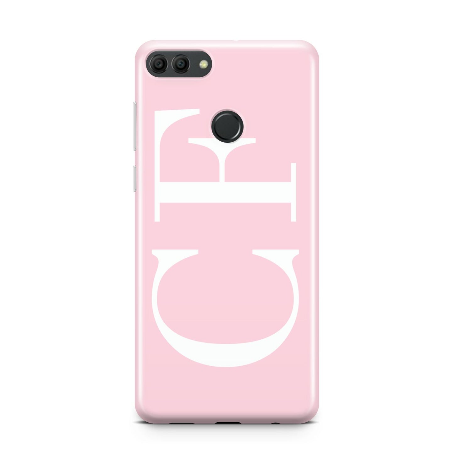 Personalised Pink White Side Initials Huawei Y9 2018
