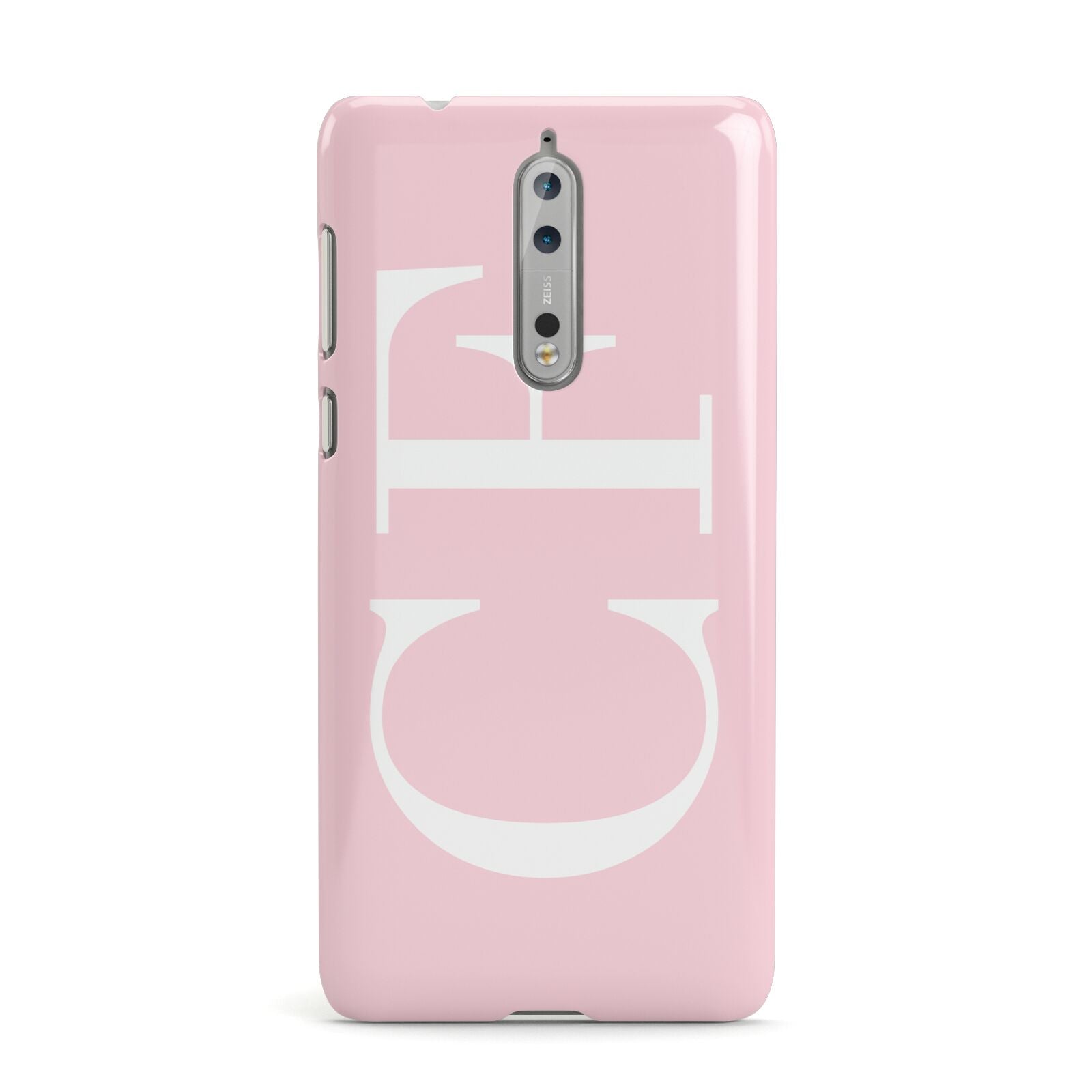 Personalised Pink White Side Initials Nokia Case