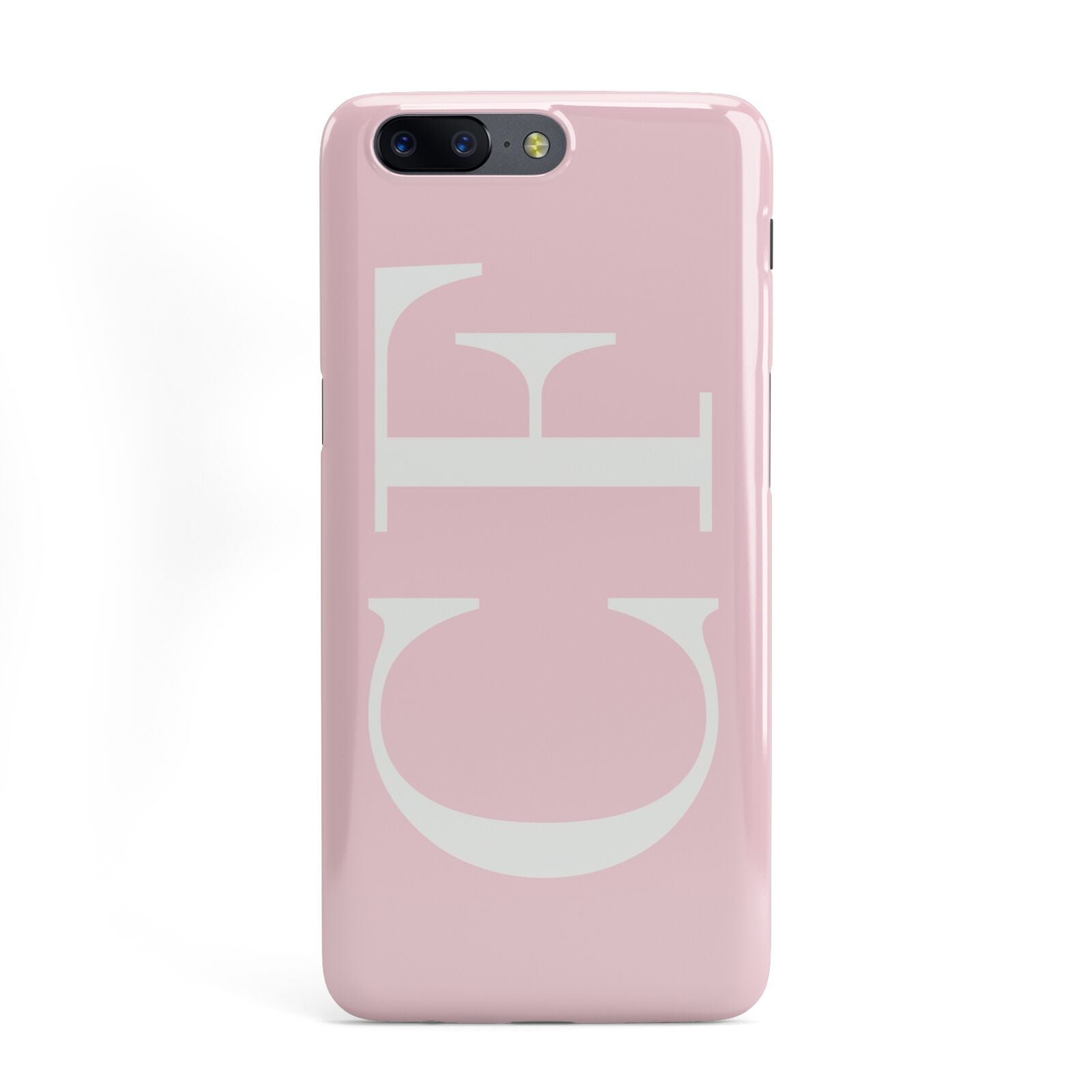 Personalised Pink White Side Initials OnePlus Case